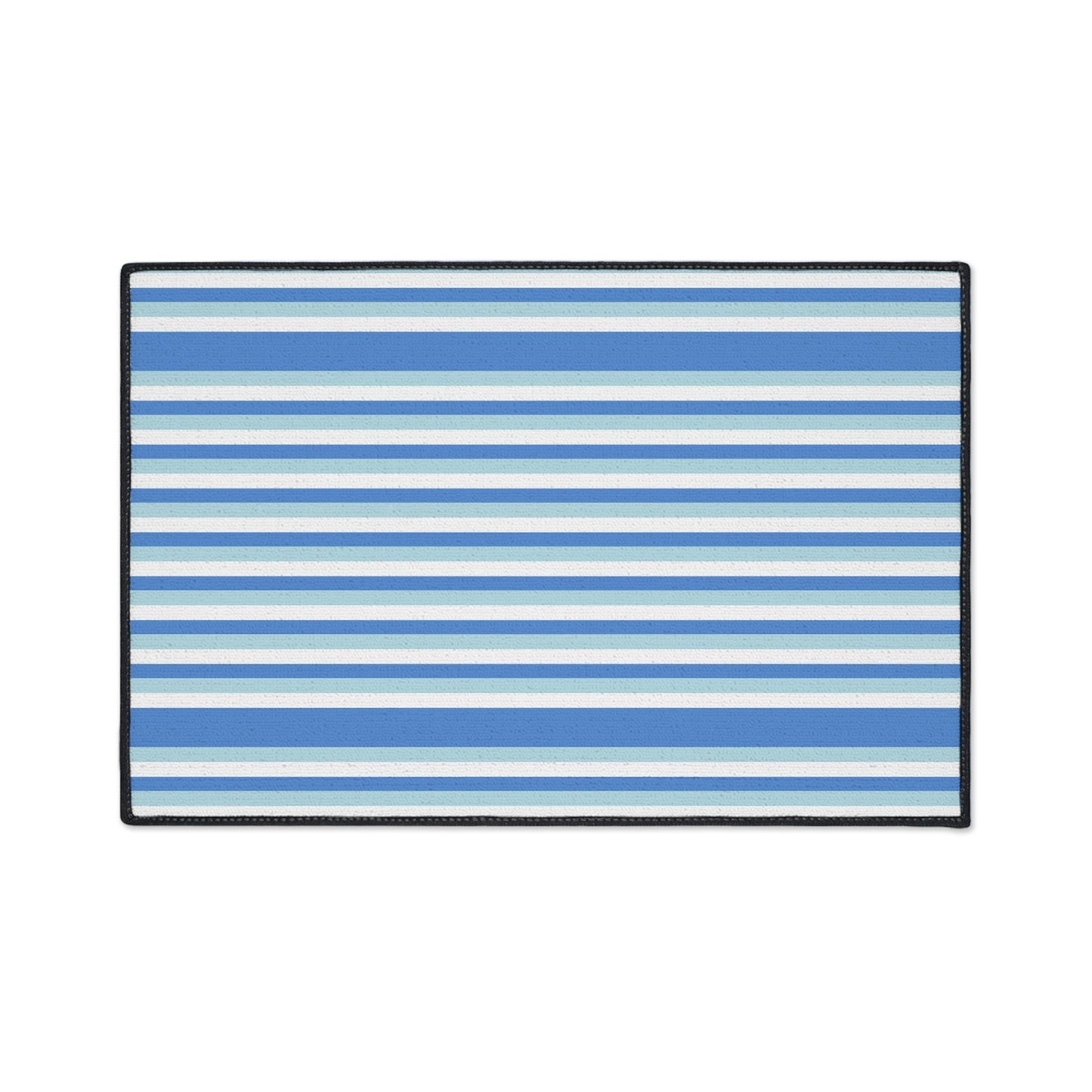 Striped Blue Heavy-Duty Floor Mat — Durable Non-Slip Entry Rug