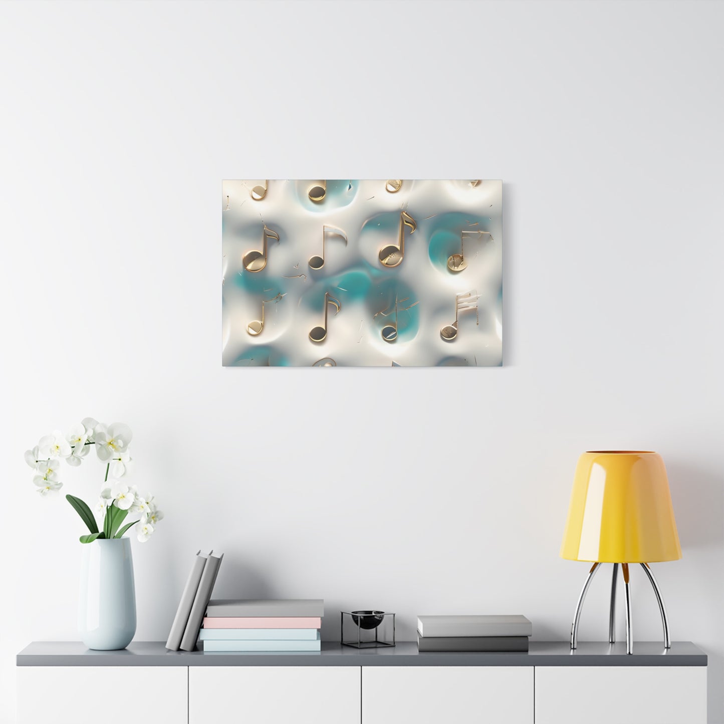 Musical Notes Wall Art Canvas, Elegant Home Decor, Perfect for Musicians, Music Lovers, Gifts for Music Teachers, Unique Art Piece