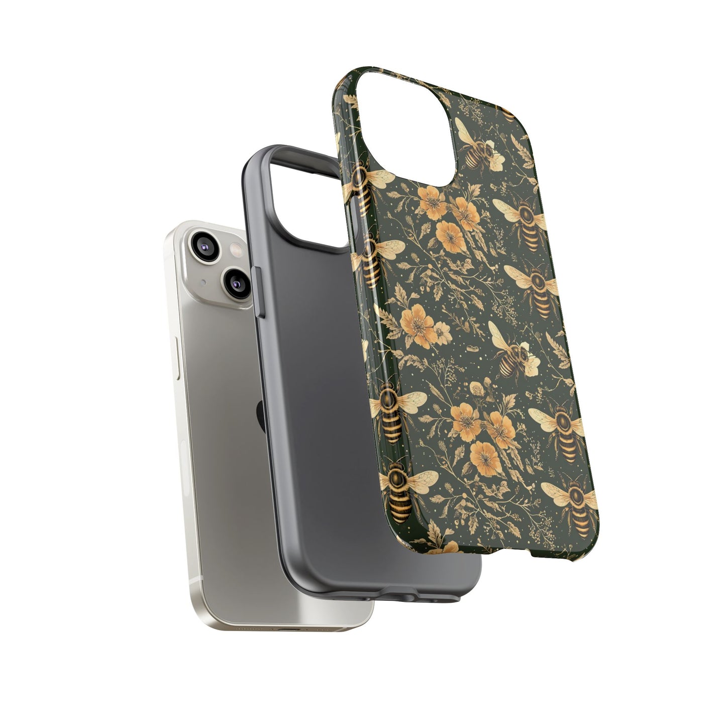 Nature-Inspired Phone Case, Tough Cases for Nature Lovers, Floral Bee Design, Eco-Friendly Gift, Summer Vibes, Trendy Phone Accessory,