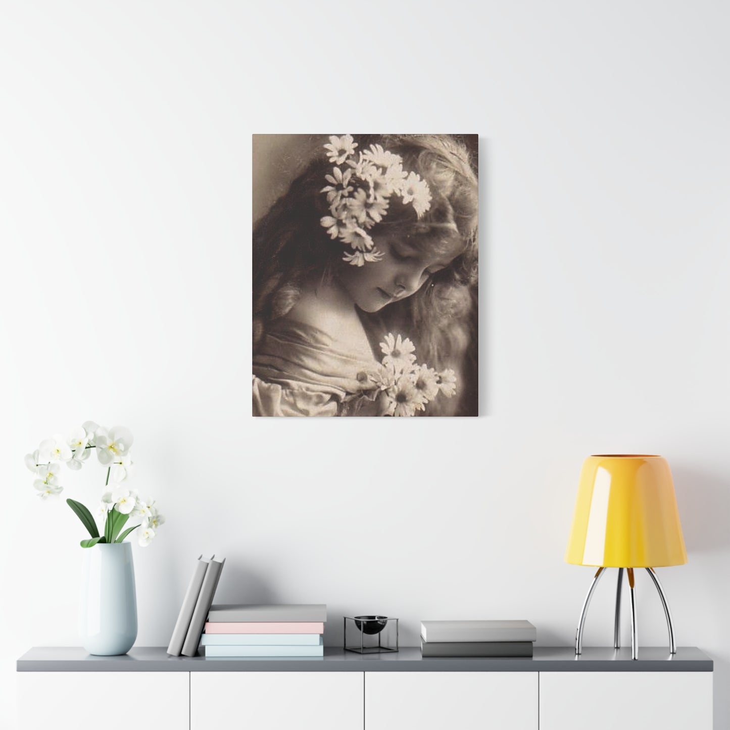 Vintage Floral Portrait Canvas