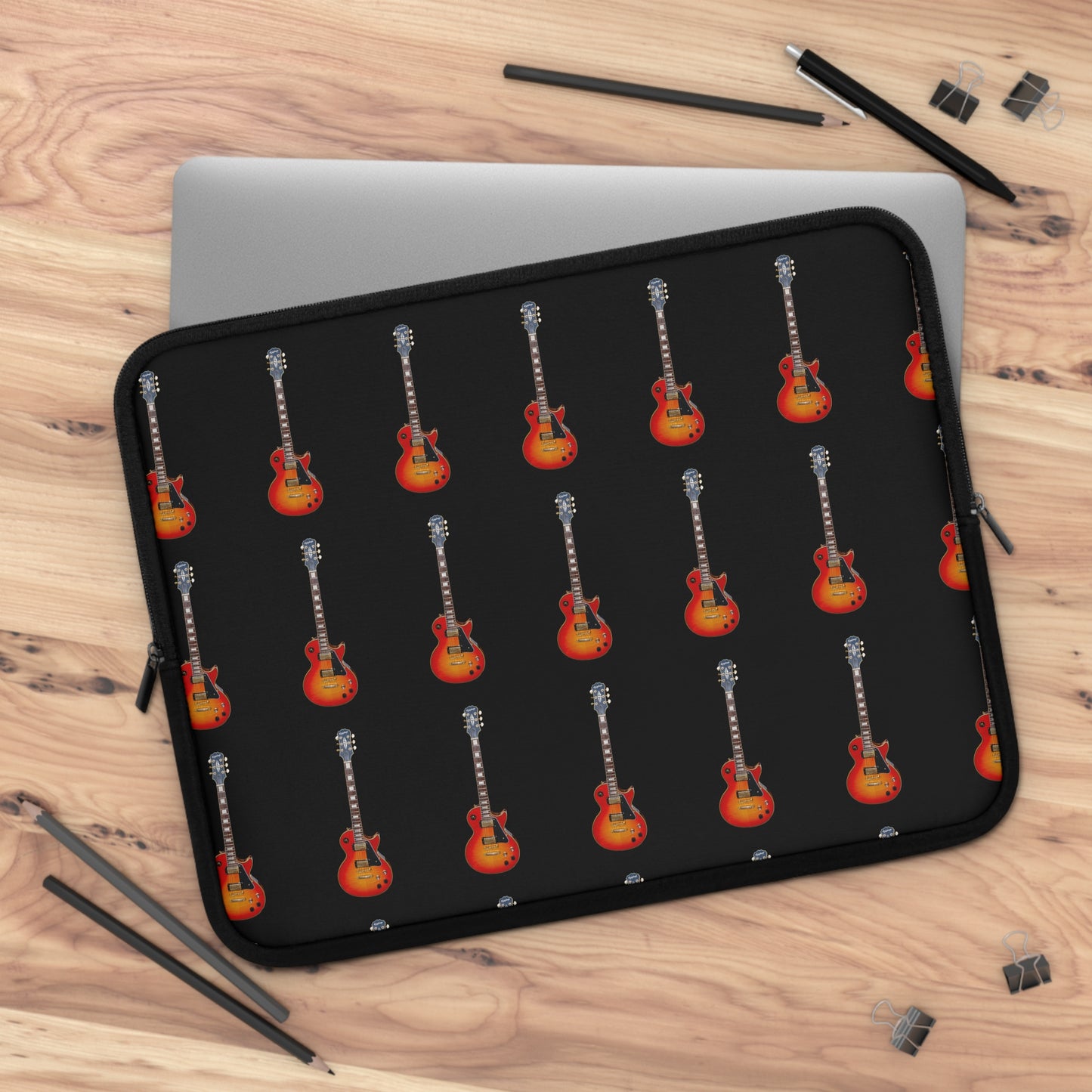 Guitar Pattern Laptop Sleeve | Music Lover Gift, Tech Organizer, Unique Laptop Case, Geek Gift, Rock Music Accessory