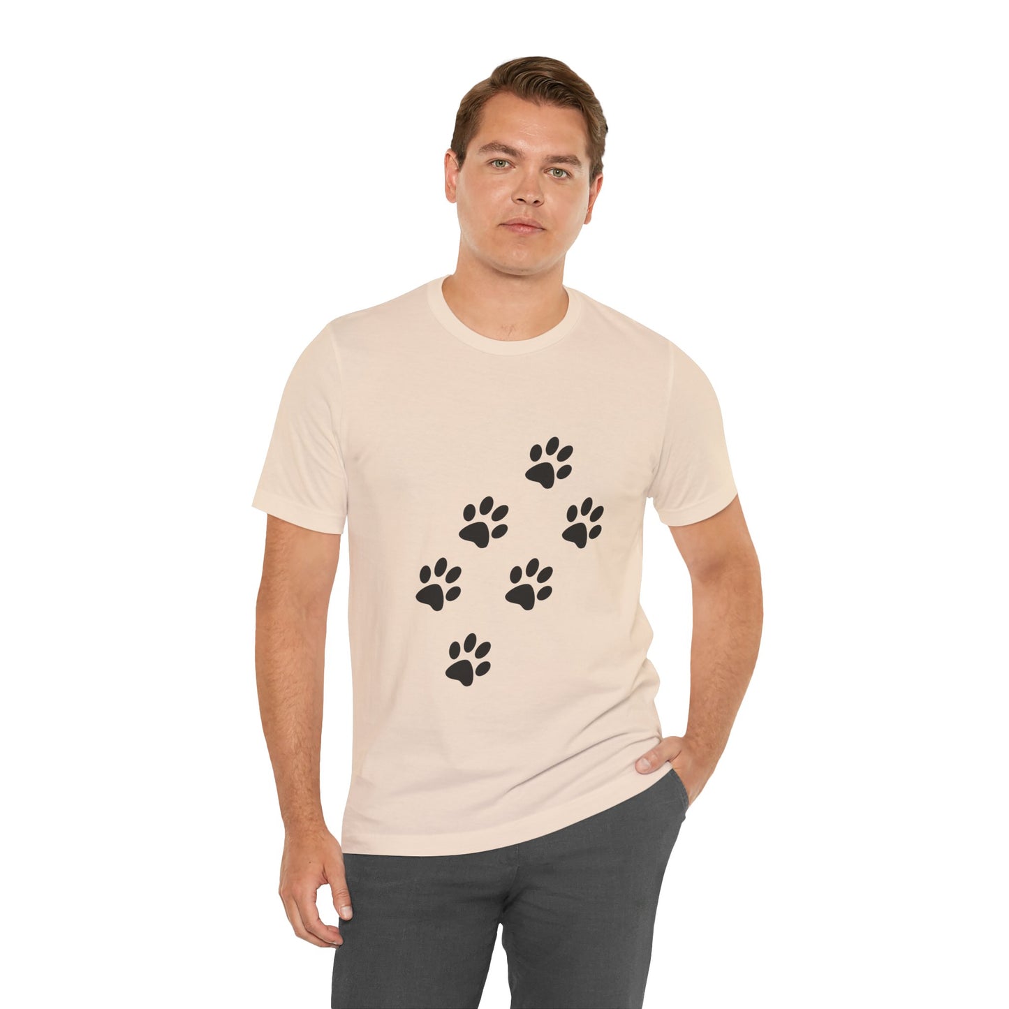 Paw Print Short Sleeve Tee | Unisex Animal Lover Shirt, Pet Owner Gift, Casual Wear, Gifts for Dog Lovers, Comfortable T-Shirt