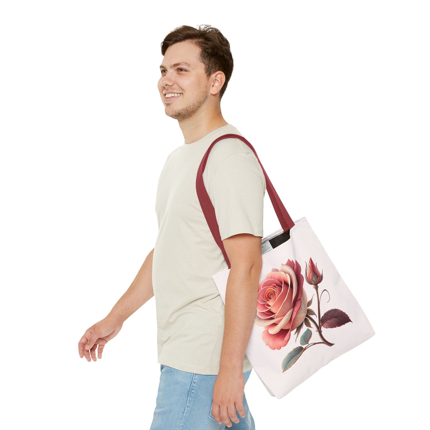 Romantic Floral Tote Bag, Rose Design, Chic Bag, Stylish Carryall, Perfect Gift for Her, Everyday Use, Eco-Friendly
