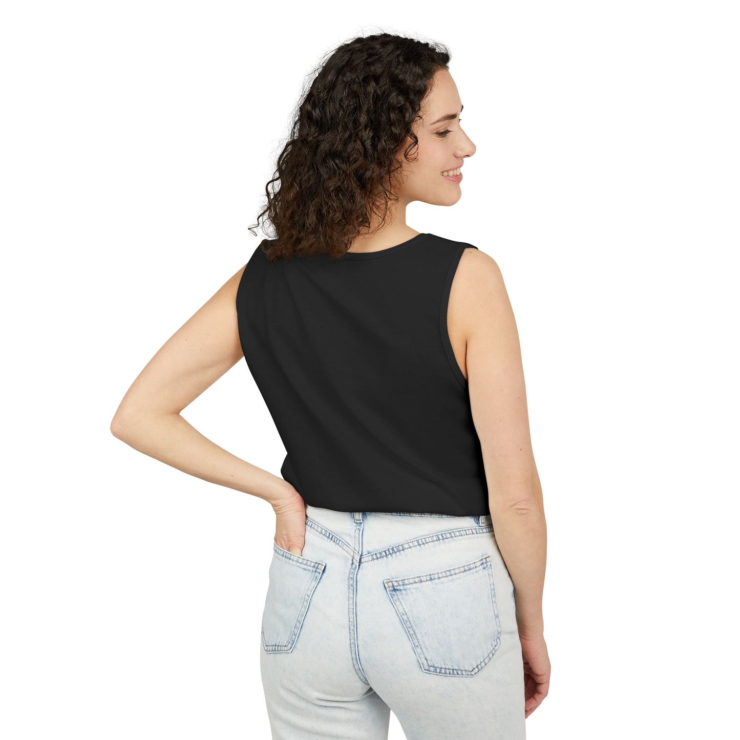 5-Star "WANTED" Garment-Dyed Tank Top, Unisex Summer Shirt, Gift for Him/Her, Trendy Casual Wear, Pool Party Outfit, Unique Graphic Tee