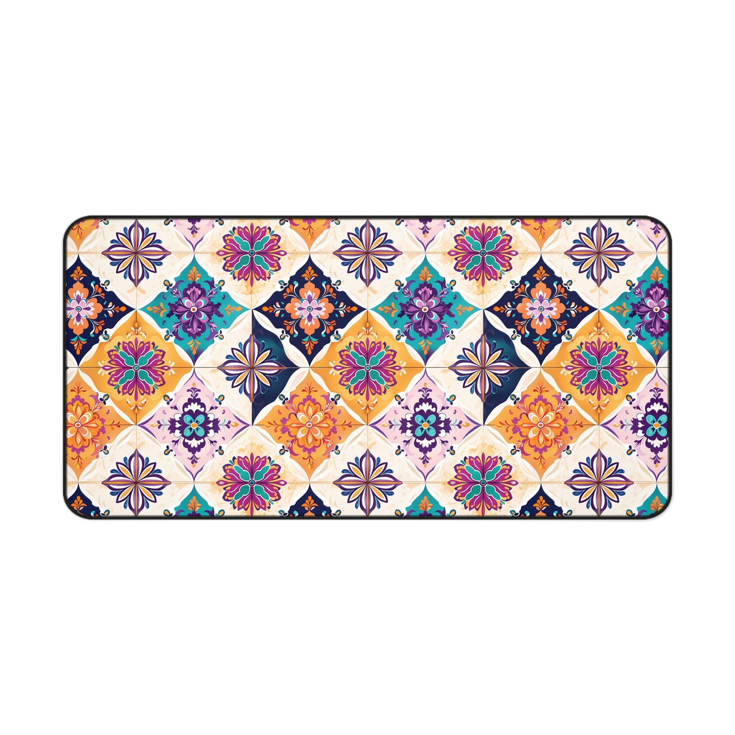 Colorful Geometric Desk Mat - Vibrant Office Decor