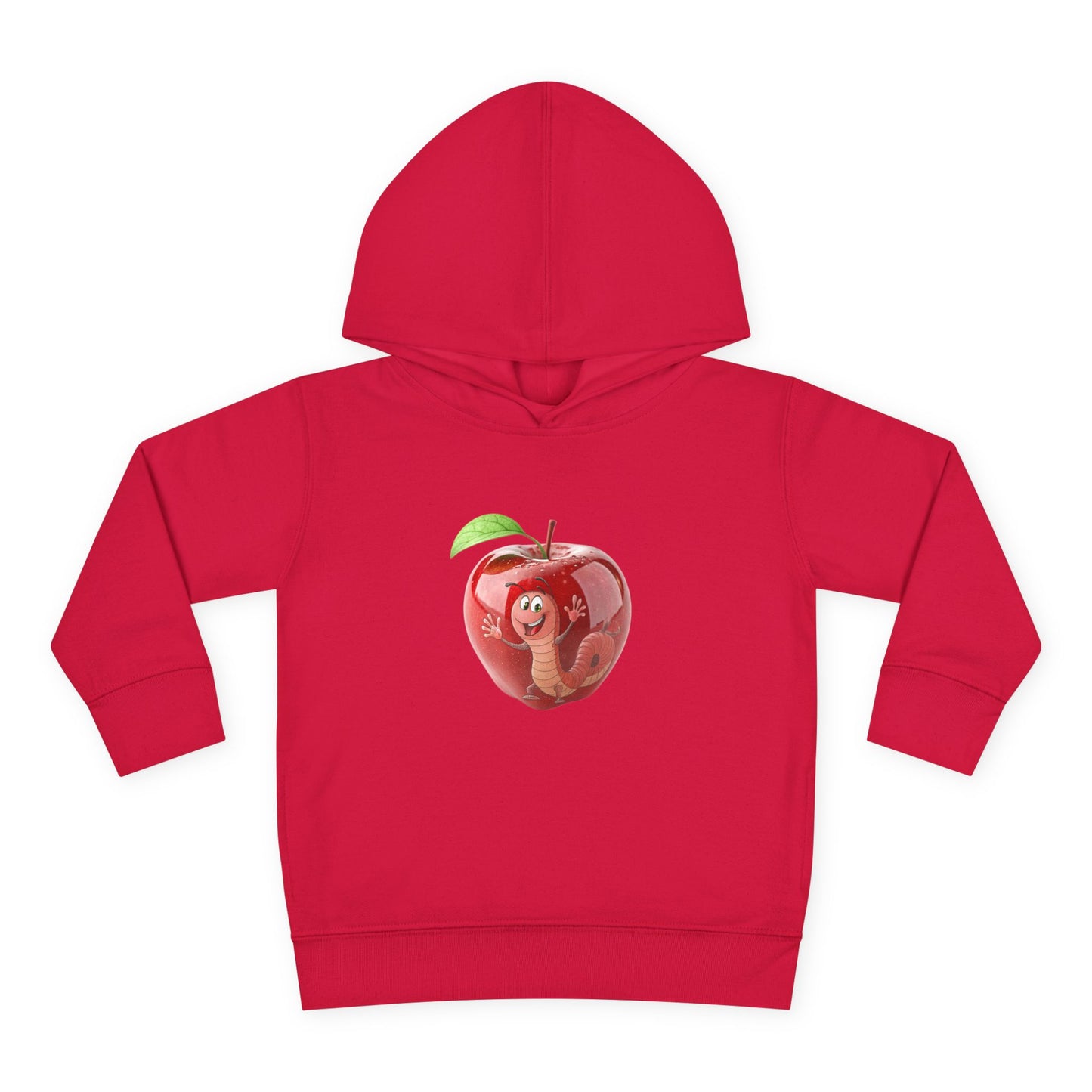 Cute Apple Toddler Pullover Fleece Hoodie - Cozy, Fun, Playful Kidswear, Perfect Gift for Birthdays, Play Dates, or Fall Outings
