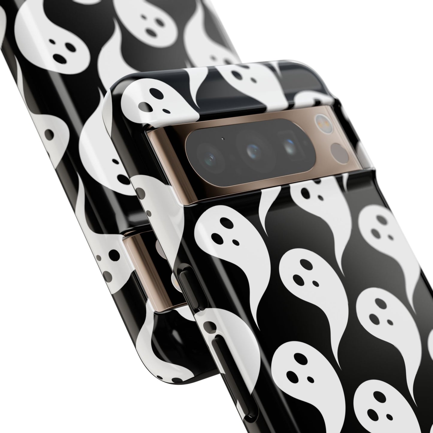 Ghost Pattern Phone Case, Cute Ghost Cell Phone Cover, Halloween Accessory, Spooky Gift, Black and White Phone Case