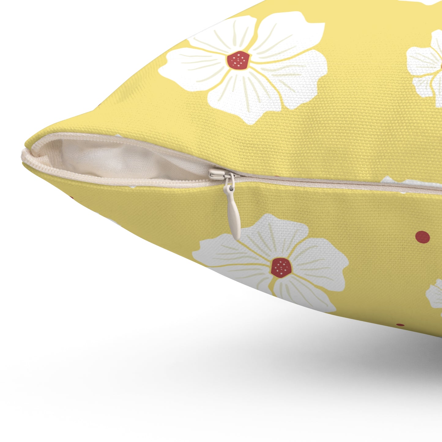 Floral Yellow Square Pillow – Cozy Home Decor, Gift for Her, Spring Accent, Mother's Day, Tropical Vibe