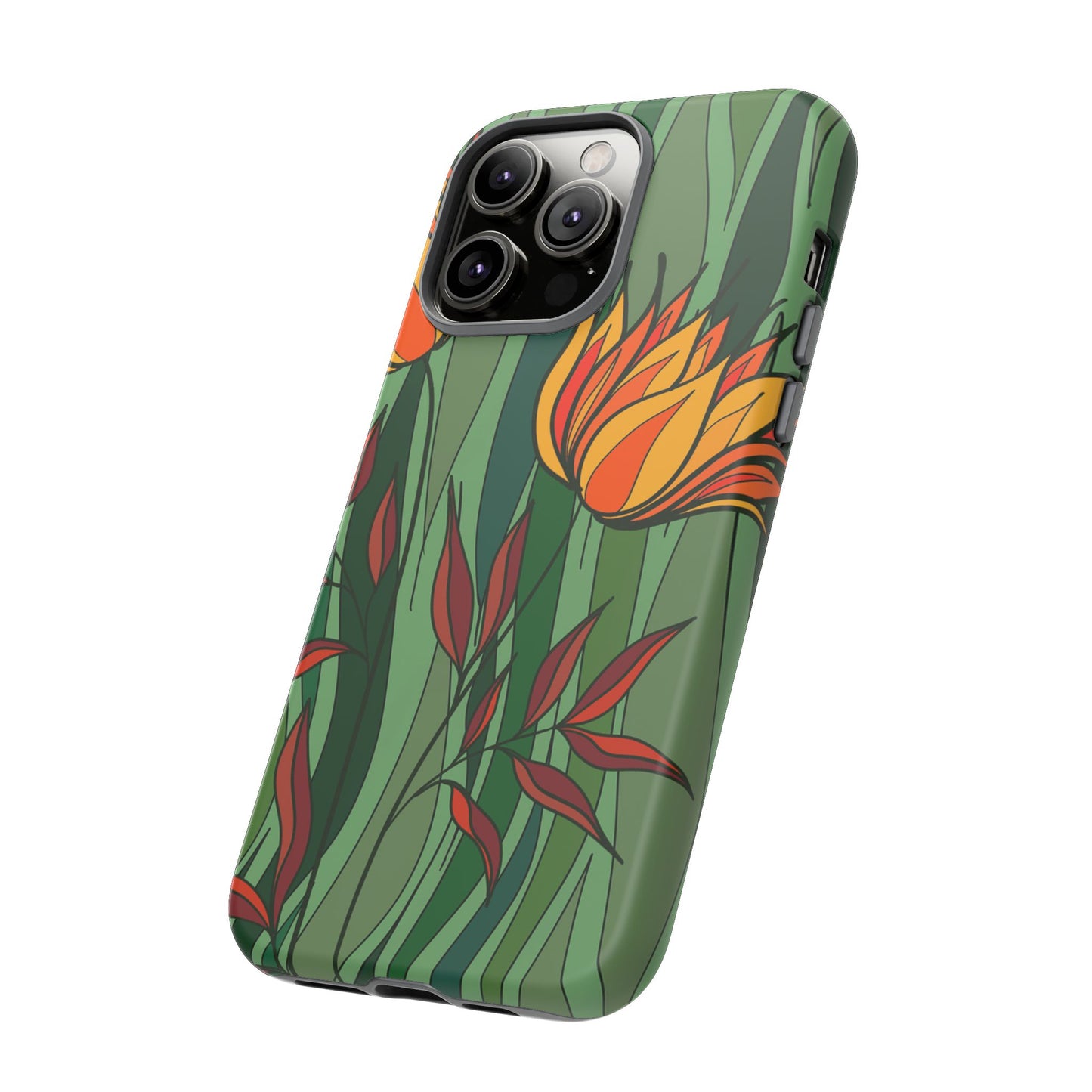 Vibrant Floral Phone Case, Nature-Inspired Tough Case, Eco-Friendly Cover, Unique Gift for Nature Lovers, Spring Decor