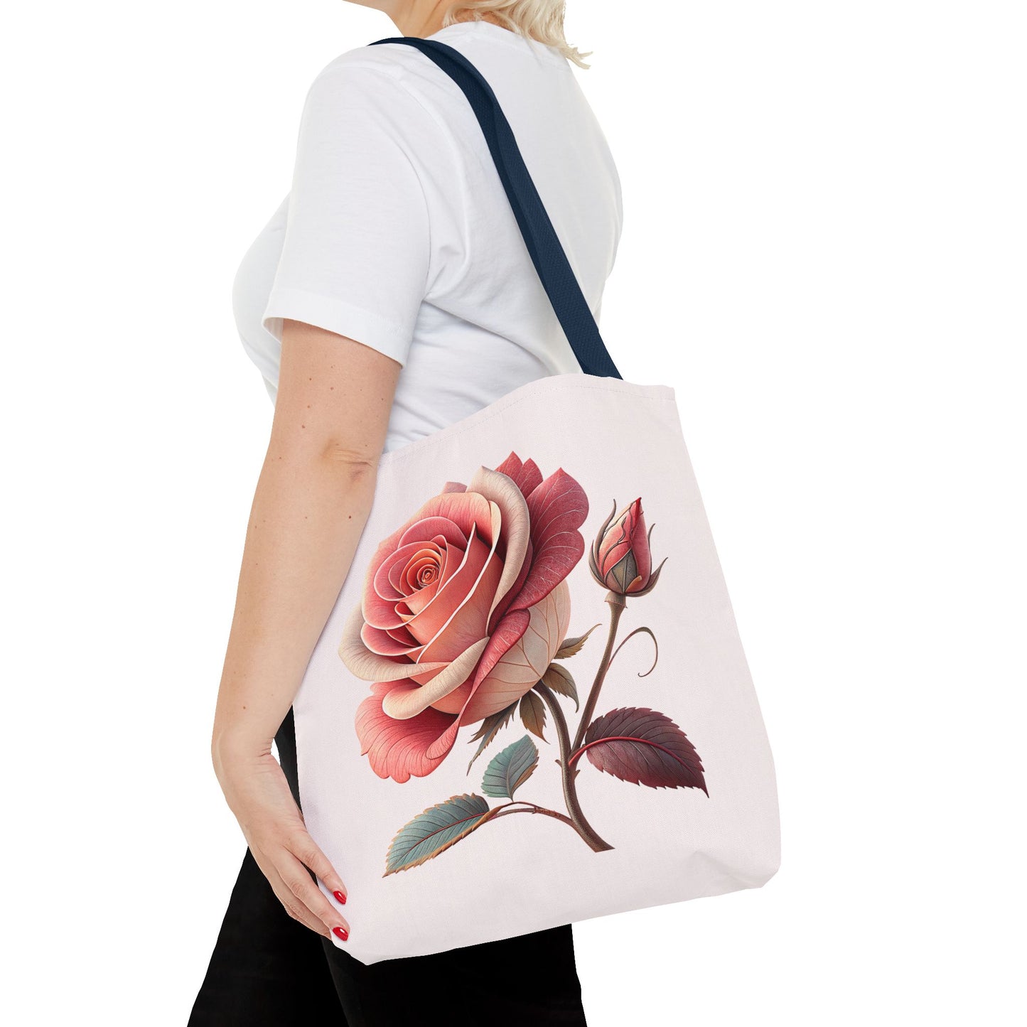 Romantic Floral Tote Bag, Rose Design, Chic Bag, Stylish Carryall, Perfect Gift for Her, Everyday Use, Eco-Friendly