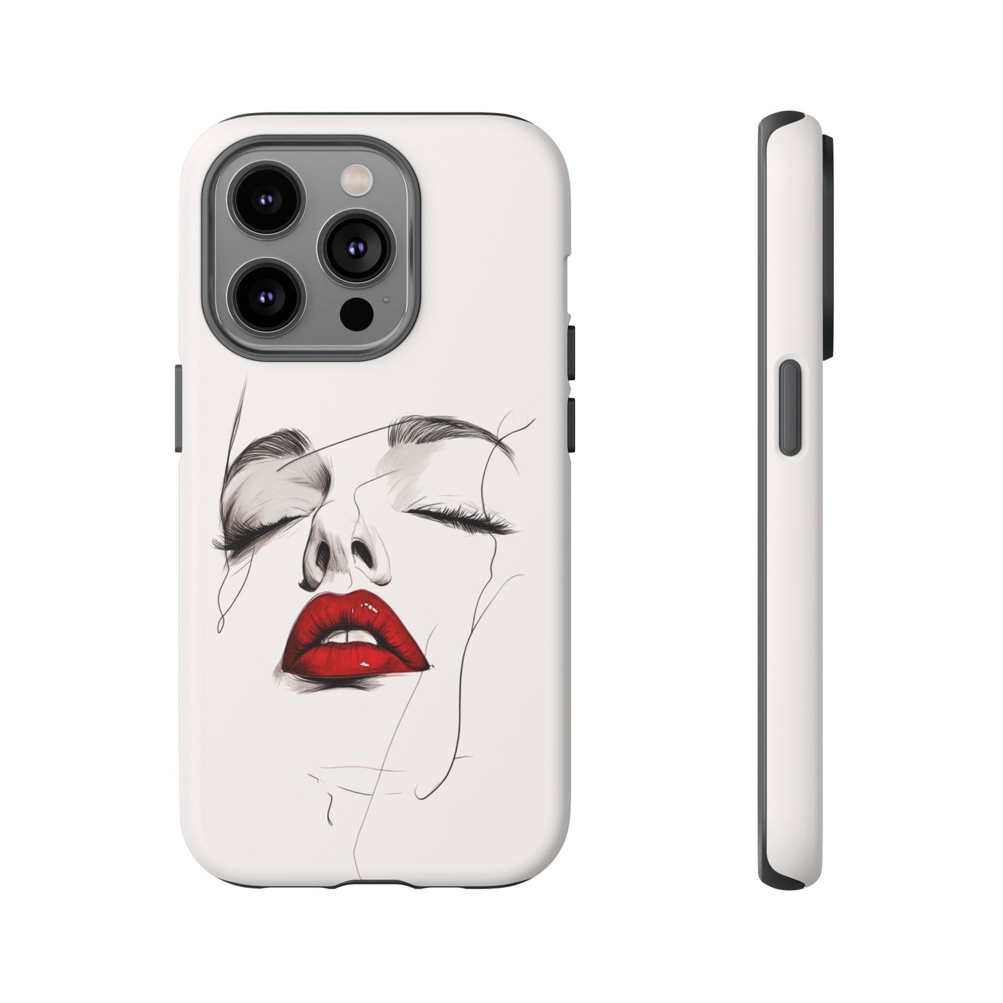 Stylish Phone Case with Artistic Lip Design, Femme Tech Accessory, Trendy Device Cover, Gift for Her, Unique Phone Accessories