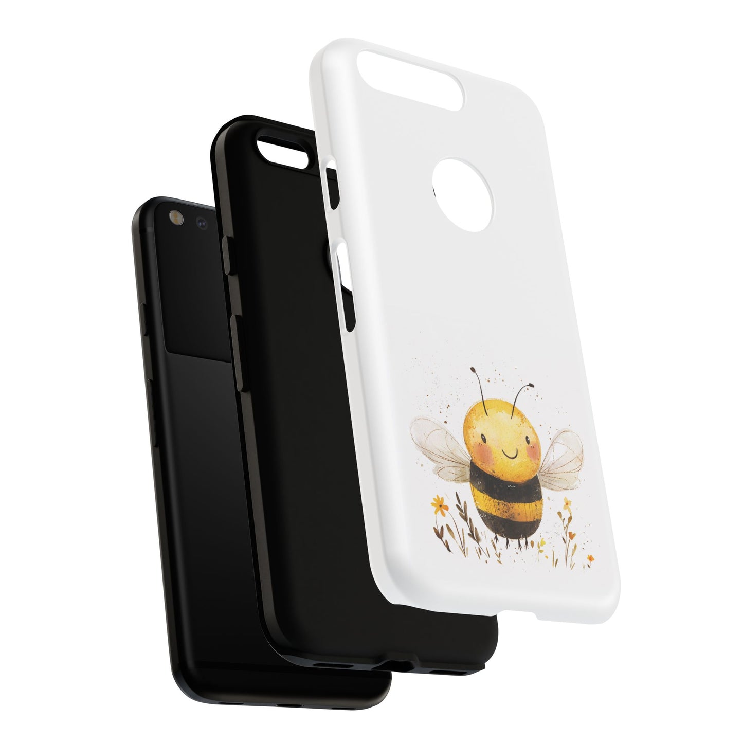 Bee Phone Case, Cute Bee Design, Tough Phone Cover, Gift for Nature Lovers, Floral Bee Mobile Case, Bee-themed Accessory