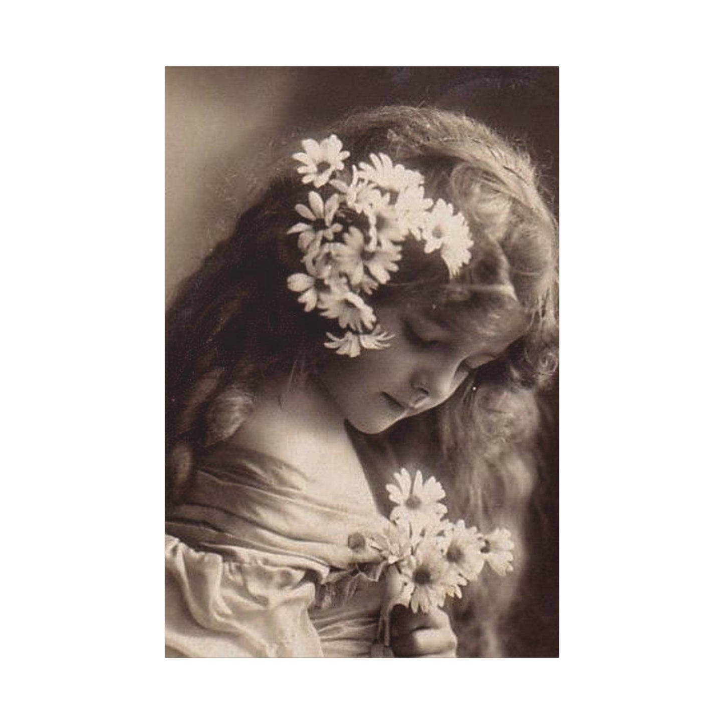 Vintage Floral Portrait Canvas