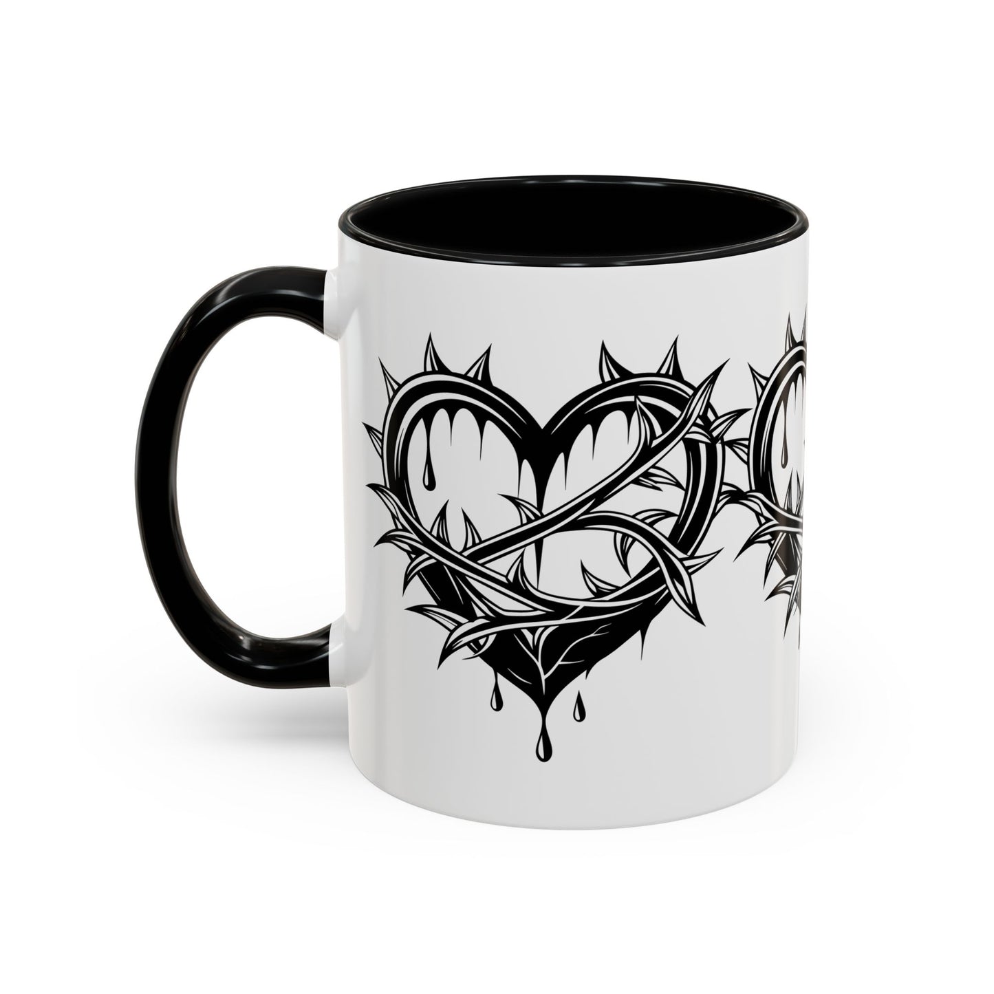 Gothic Heart Mug, Unique Art Coffee Cup for Gifting, Gothic Home Decor, Perfect for Friends, Gothic Style Drinkware