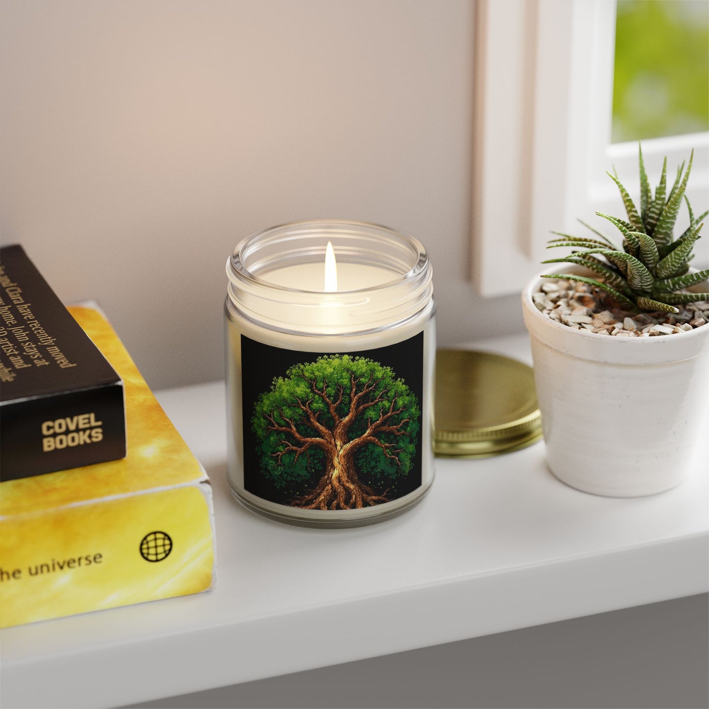 Scented Candles, Coconut Apricot Wax - Tree of Life Design, Eco-friendly Aromatherapy, Home Fragrance, Gifts for All Occasions