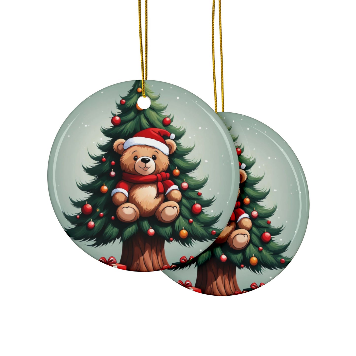 Ceramic Ornaments, 2-Side Print, (1pc, 3pcs, 5pcs, 10pcs)