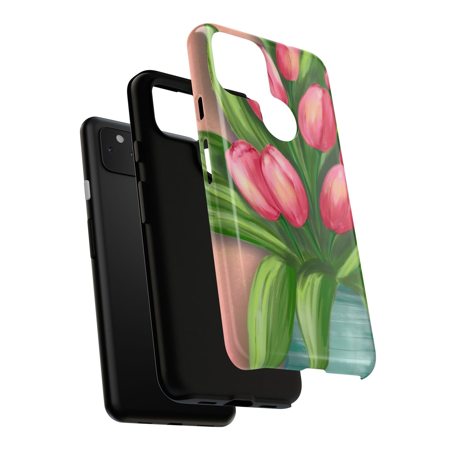 Floral Phone Case with Vibrant Tulips - Tough Cases for Garden Lovers, Spring Gifts, Nature Enthusiasts, Unique Gadget Accessories, [...]