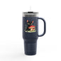 Cute Cat & Bunny Insulated Travel Mug - 40oz Drink Holder for Coffee, Tea, Gifts, Animal Lover, Travel