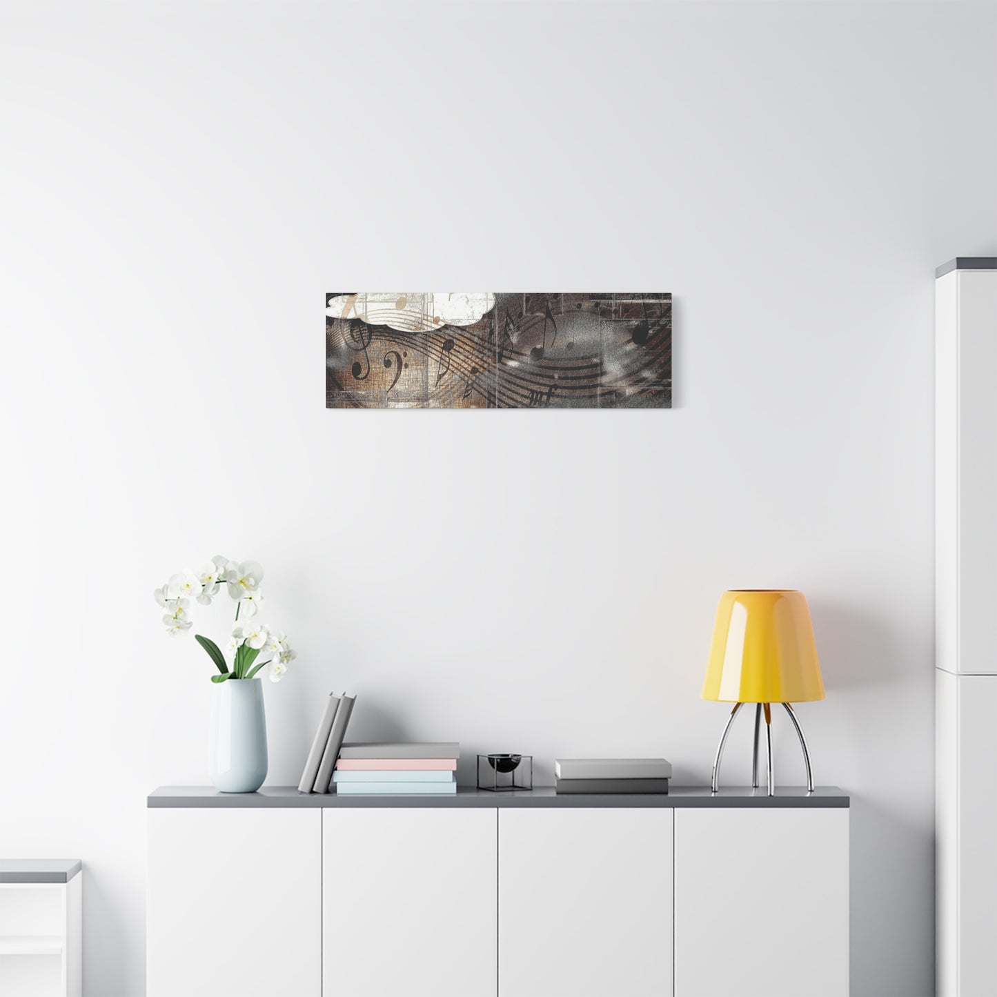 Abstract Musical Notes Matte Stretched Canvas Art (1.25")