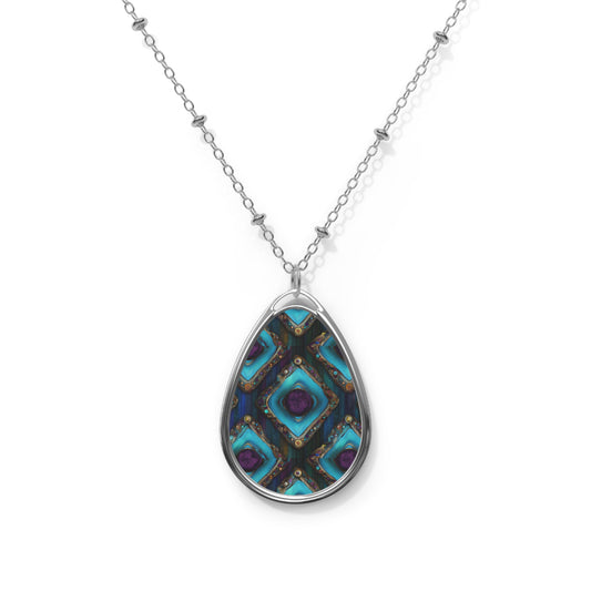 Bohemian Oval Necklace, Statement Jewelry, Unique Gift
