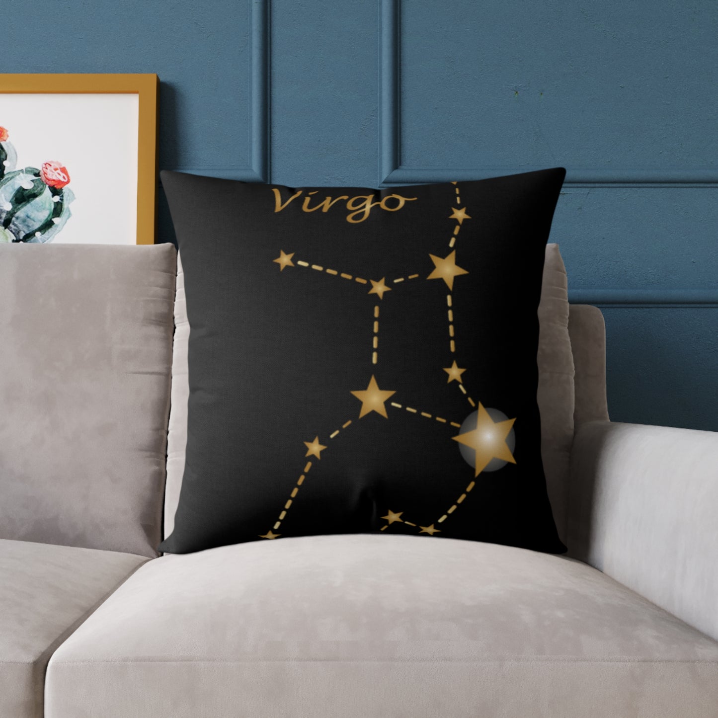 Virgo Constellation Throw Pillow - Zodiac Home Decor, Astrology Gift, Star Sign Cushion, Unique Housewarming Item, Celestial Design