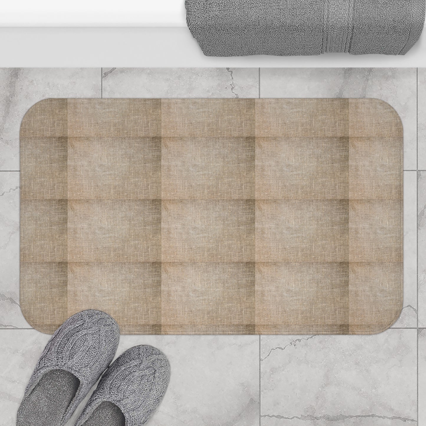 Neutral Tone Bath Mat | Cozy Bathroom Decor, Soft Area Rug, Bathroom Essentials, Home Comfort, Relaxing Vibe, Gift Idea