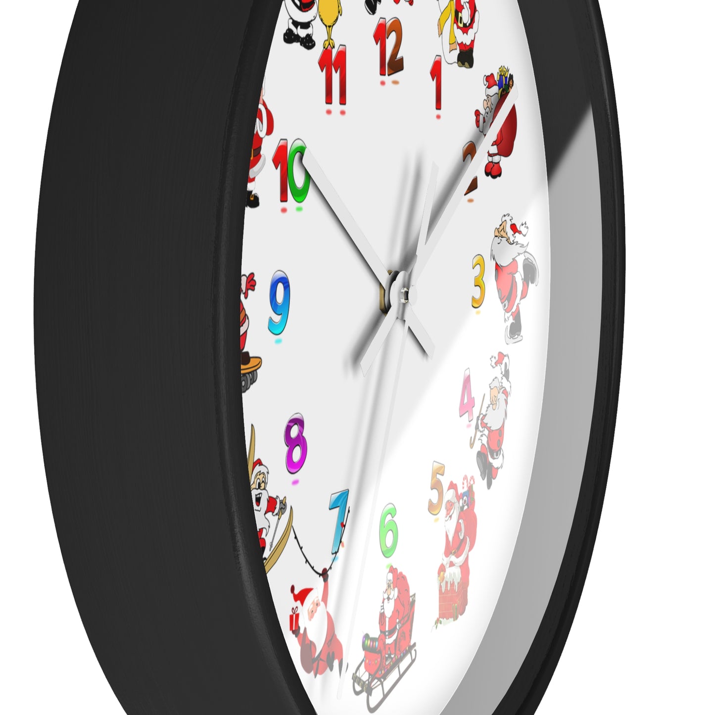 Festive Santa Wall Clock, Christmas Decor, Holiday Home Accent, Gift for Kids, Fun Timepiece, Seasonal Clock, Xmas Decoration