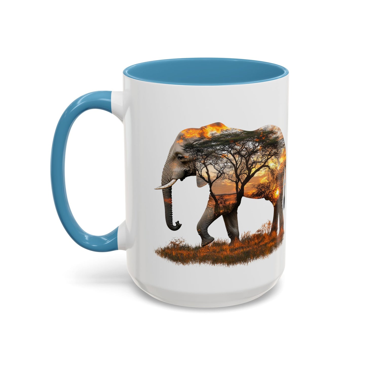 Elegant Elephant Accent Coffee Mug - Nature Lover Gift, Animal Lover Mug, Unique Home Decor, Wildlife Conservation, Travel Mug