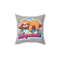 Napaholic Sloth Faux Suede Pillow — Cute Sleepy Sloth Decorative Throw Pillow