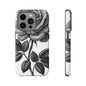 Elegant Floral Phone Case - Tough Cases, Black Rose Design, Floral Phone Cover, Stylish Phone Accessory, Gift for Her, Mother's Day