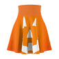 Halloween Pumpkin Women's Skater Skirt, Cute Fall Fashion, Spooky Party Outfit, Unique Gift for Halloween Lovers, AOP Design