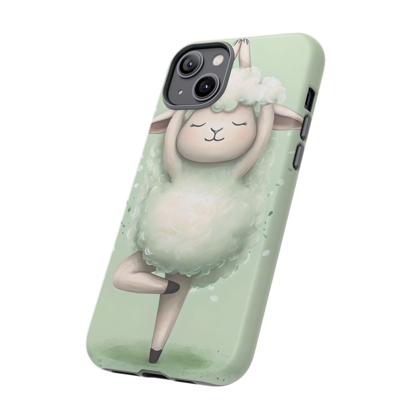 Cute Yoga Sheep Phone Case — Pastel Lamb Ballerina Protective Cover