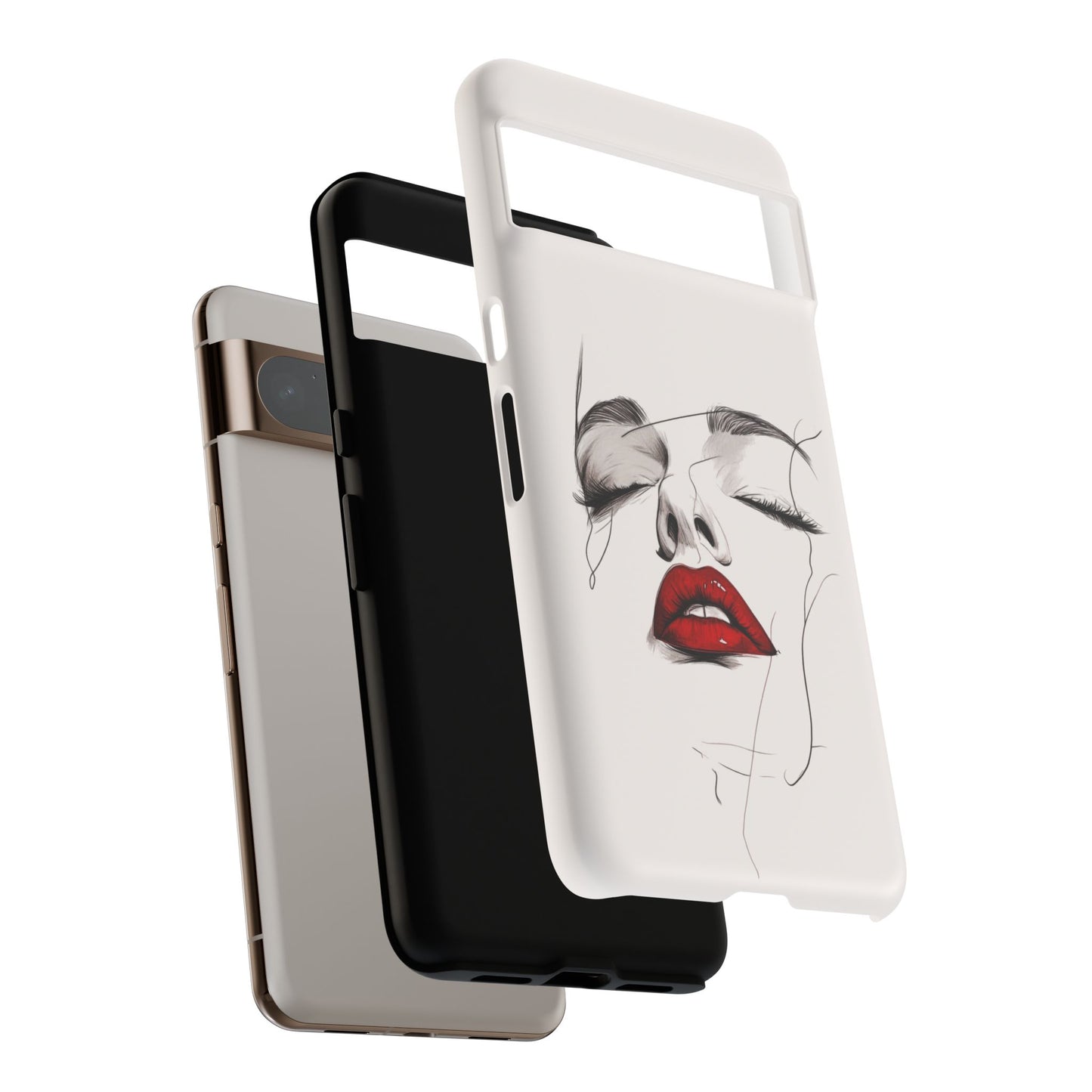 Stylish Phone Case with Artistic Lip Design, Femme Tech Accessory, Trendy Device Cover, Gift for Her, Unique Phone Accessories