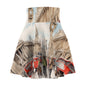 Women's London Scene Skater Skirt, Vintage City Print, Summer Fashion, Travel Outfit, Gift for Her, Casual Wear