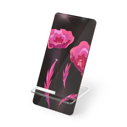 Floral Mobile Display Stand, Aesthetic Phone Holder, Desk Organizer, Gift for Tech Lovers, Home Office Decor
