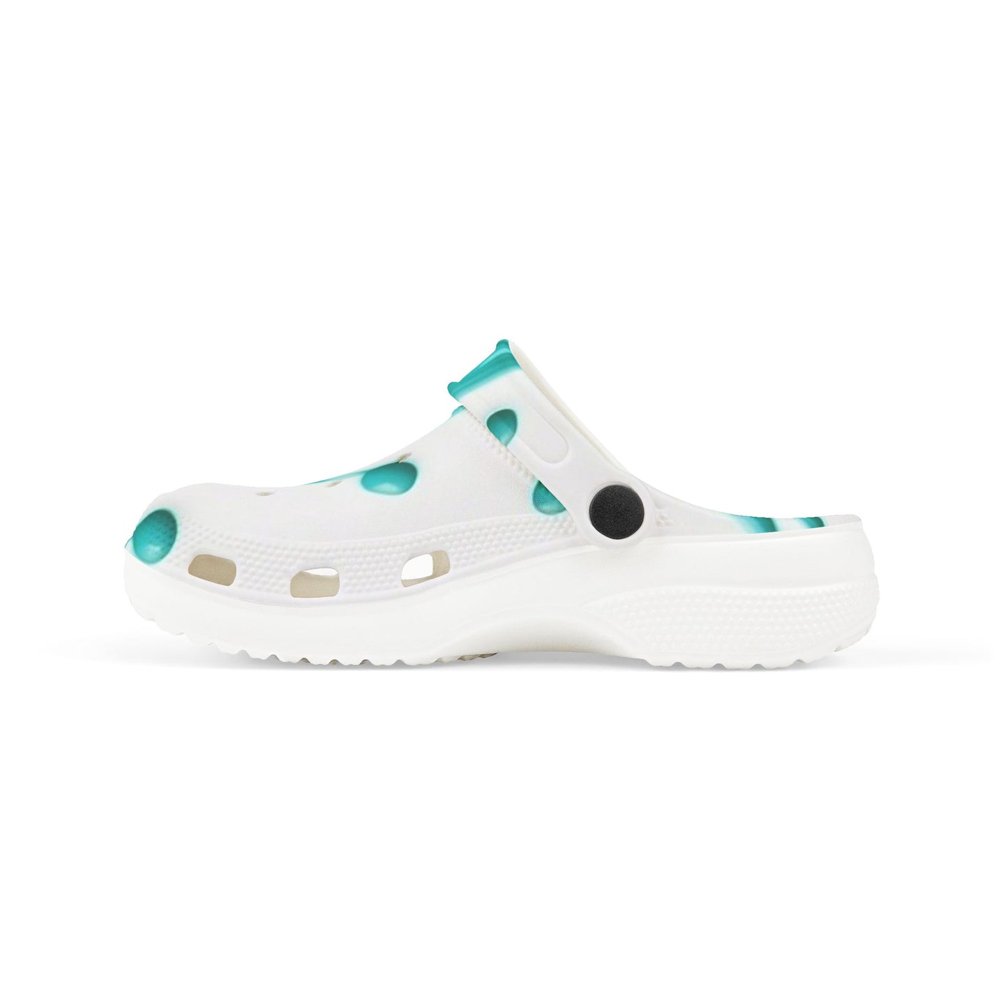 Kids Marble Aqua Foam Clogs — Watercolor Teal Slip-On Sandals
