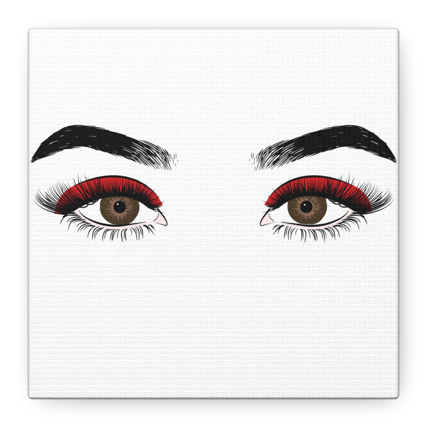 Red Lashes Wall Art Canvas — Glam Eyes Makeup Decor