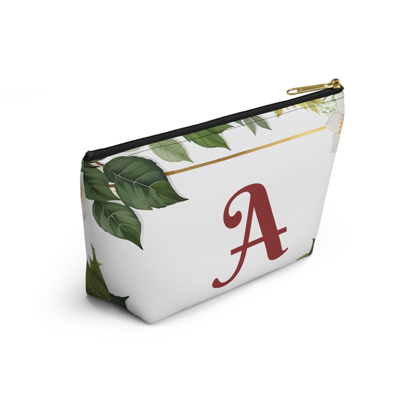 Personalized Floral Accessory Pouch, Makeup Bag, Gift for Her, Initial Pouch, Travel Organizer, Custom Cosmetic Bag