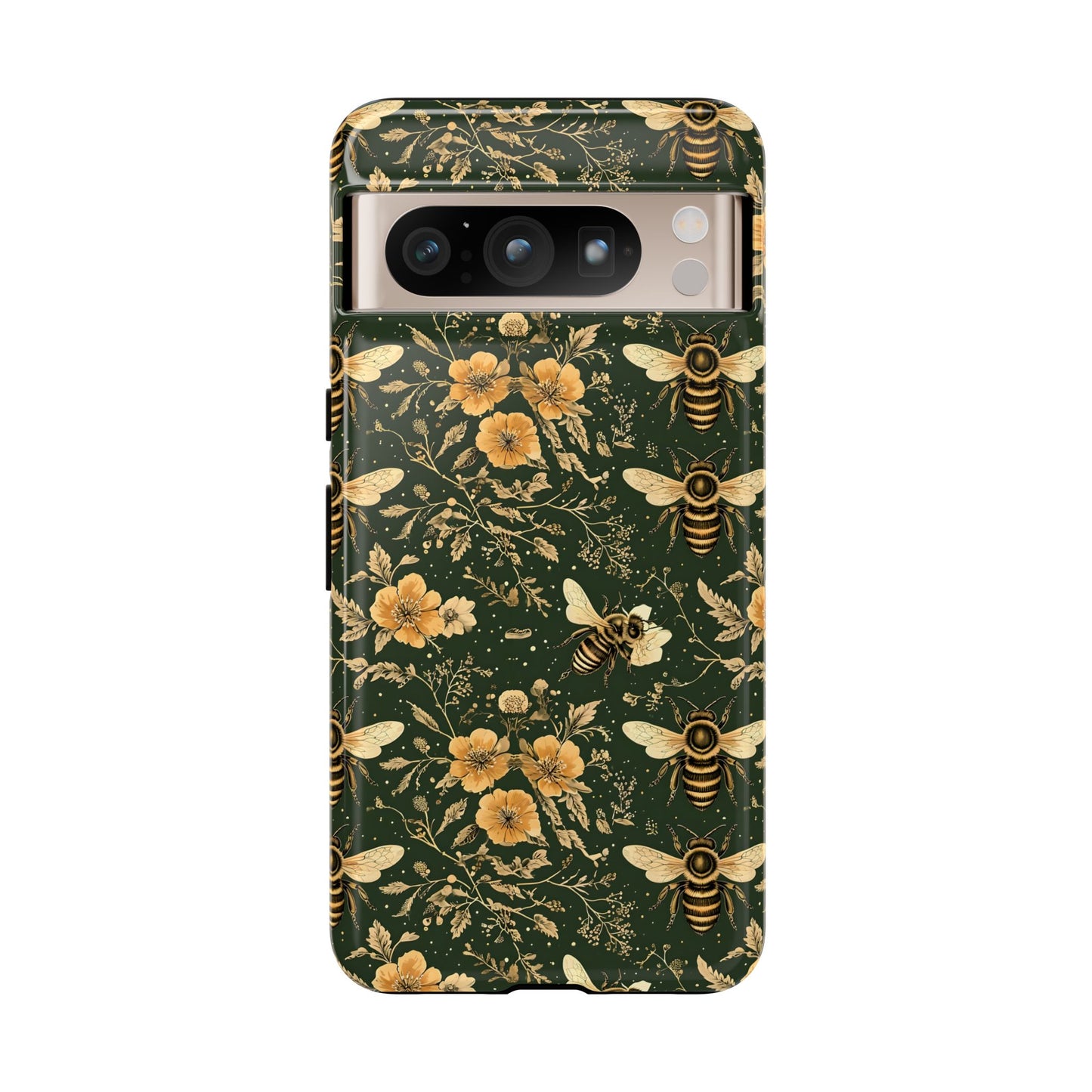 Nature-Inspired Phone Case, Tough Cases for Nature Lovers, Floral Bee Design, Eco-Friendly Gift, Summer Vibes, Trendy Phone Accessory,