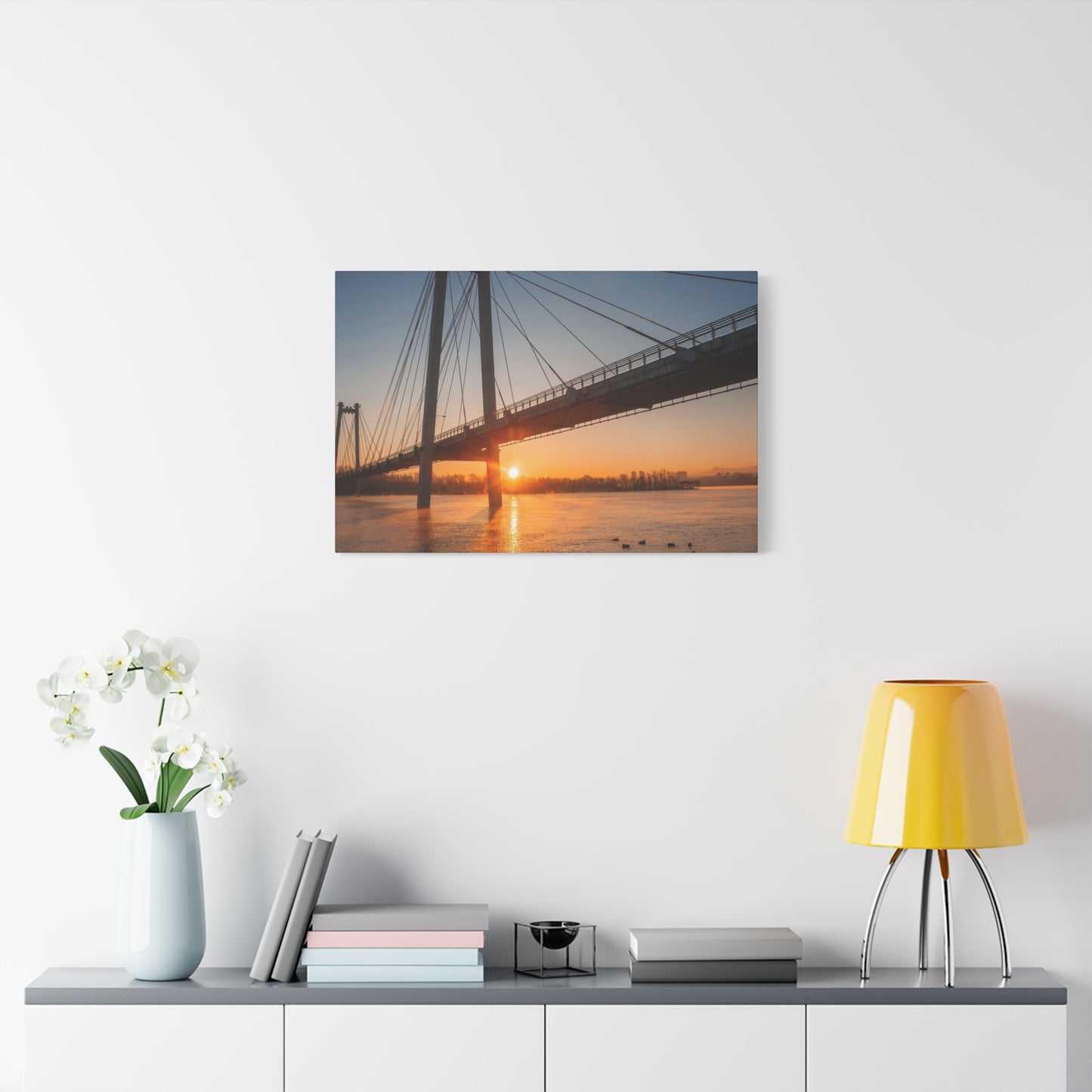 Sunrise Bridge Canvas Wall Art — Matte Stretched Canvas
