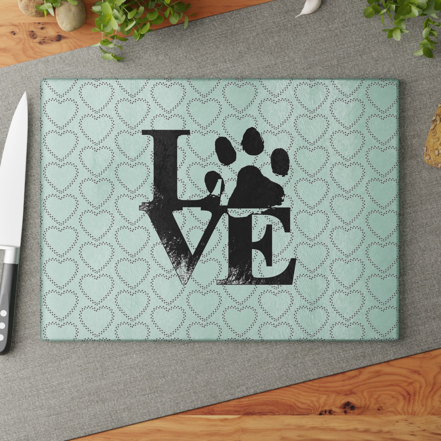 Love Paw Glass Cutting Board, Pet Lover Kitchen Decor, Heart Pattern Chopping Board, Unique Gift for Dog Owners, Wedding Gift, [...]