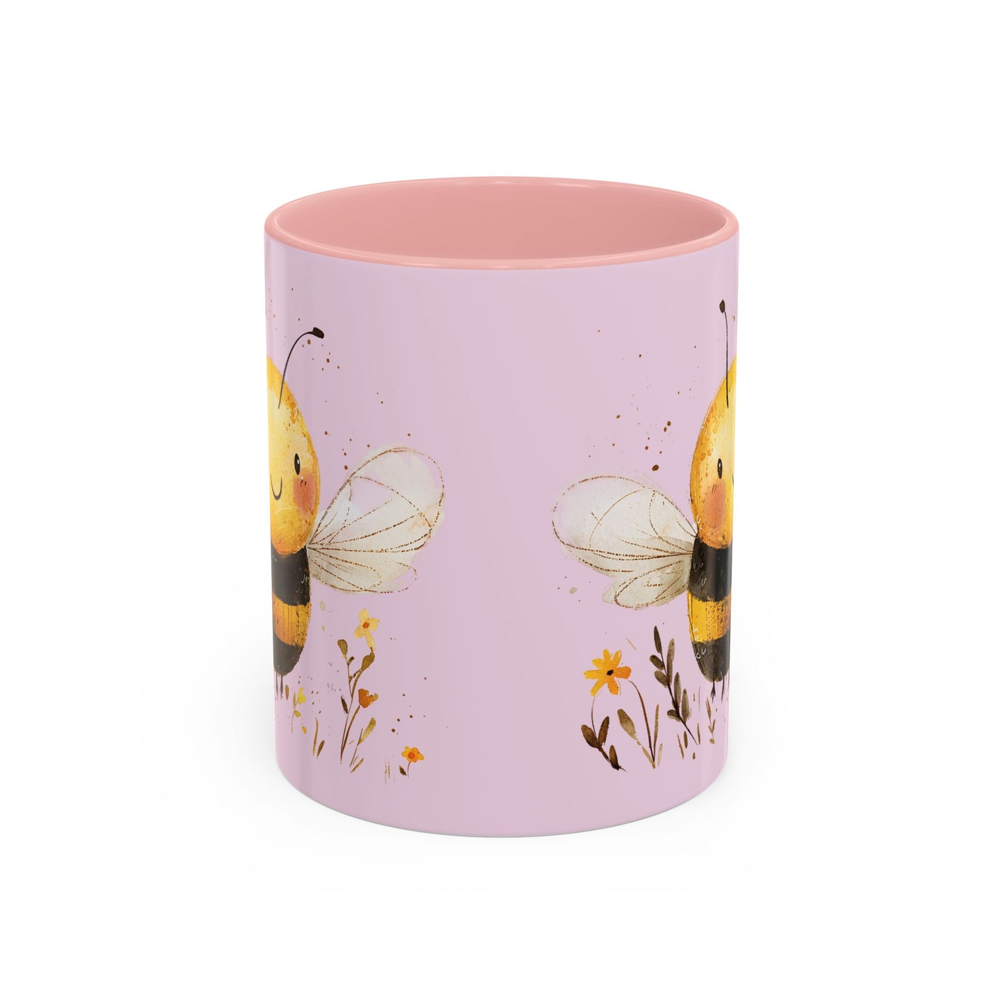 Cute Bee Accent Coffee Mug for Nature Lovers, Fun Bee Design, Gift for Friends, Bee Themed Kitchenware, Bee Lover's Mug