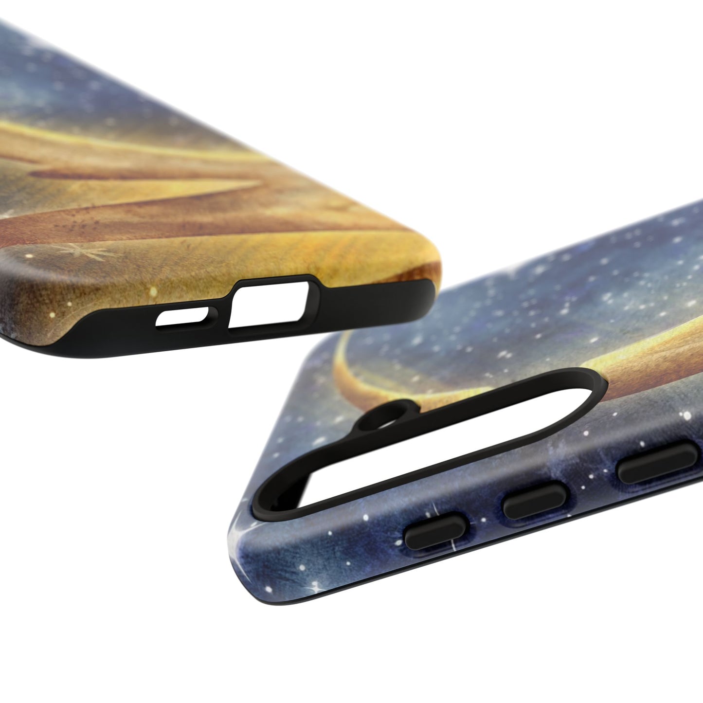 Moonlit Smile Phone Case — Starry Night Crescent Moon iPhone Cover