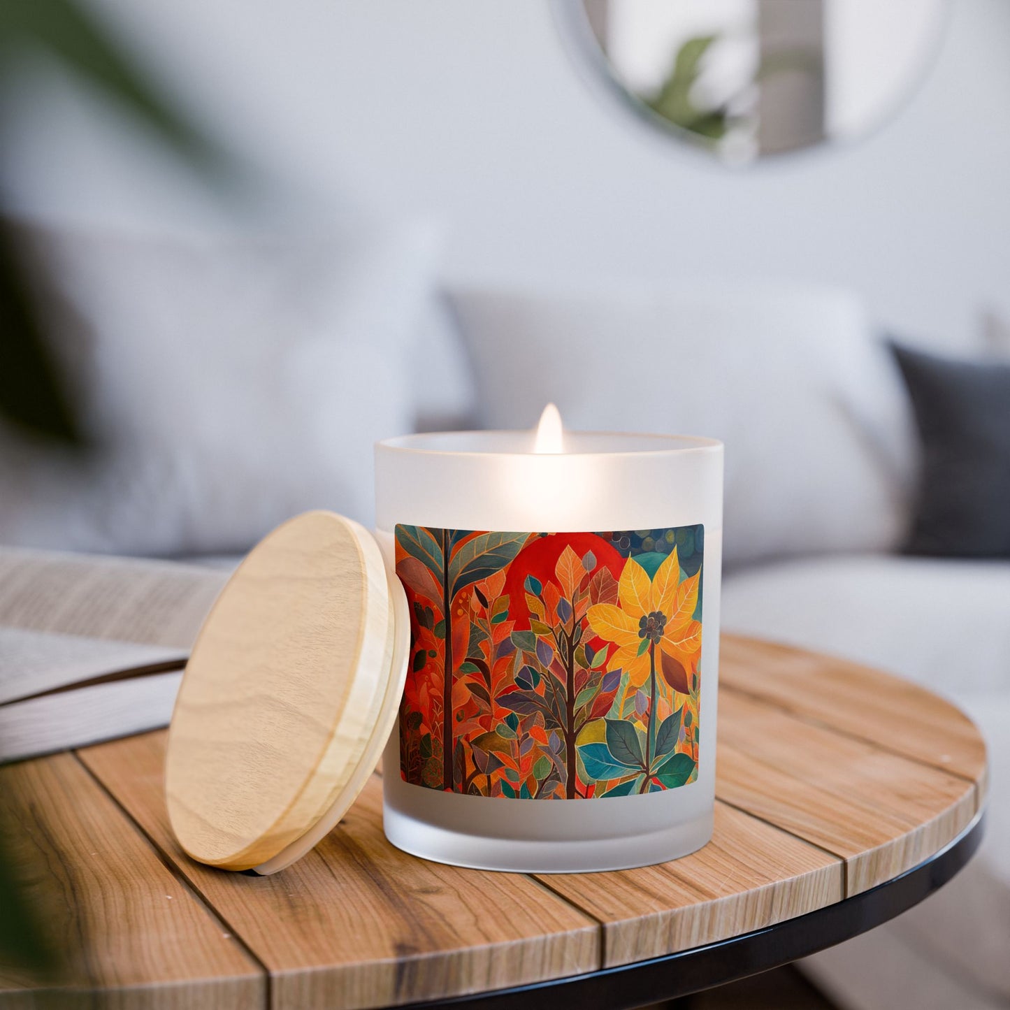 Autumn Floral Candle, Cozy Home Decor, Seasonal Gift, Aromatherapy Candle, Handcrafted Decor, Fall Candles