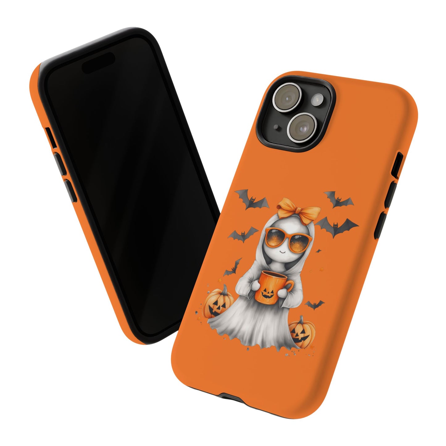 Halloween Ghost Phone Case, Cute Cat Ghost Case, Autumn Phone Cover, Spooky Season Gift, Trick or Treat Case