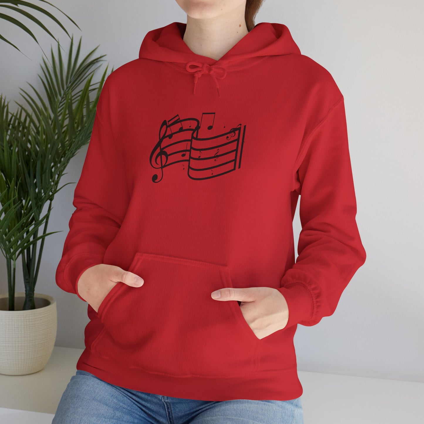 Music Notes Hoodie — Minimal Sheet Music Design