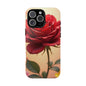 Floral Phone Case with Red Rose Design, Tough Phone Cover, Flower Print, Gift for Her, Stylish Accessory, Floral Aesthetic