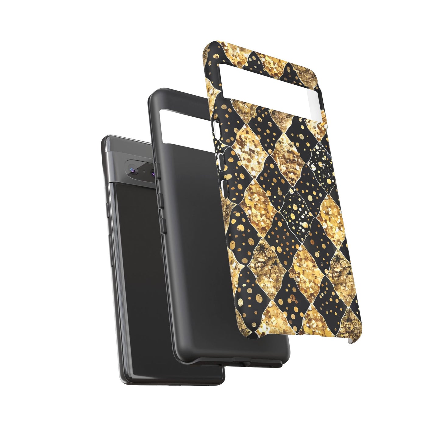 Elegant Gold & Black Phone Case for Tough Protection