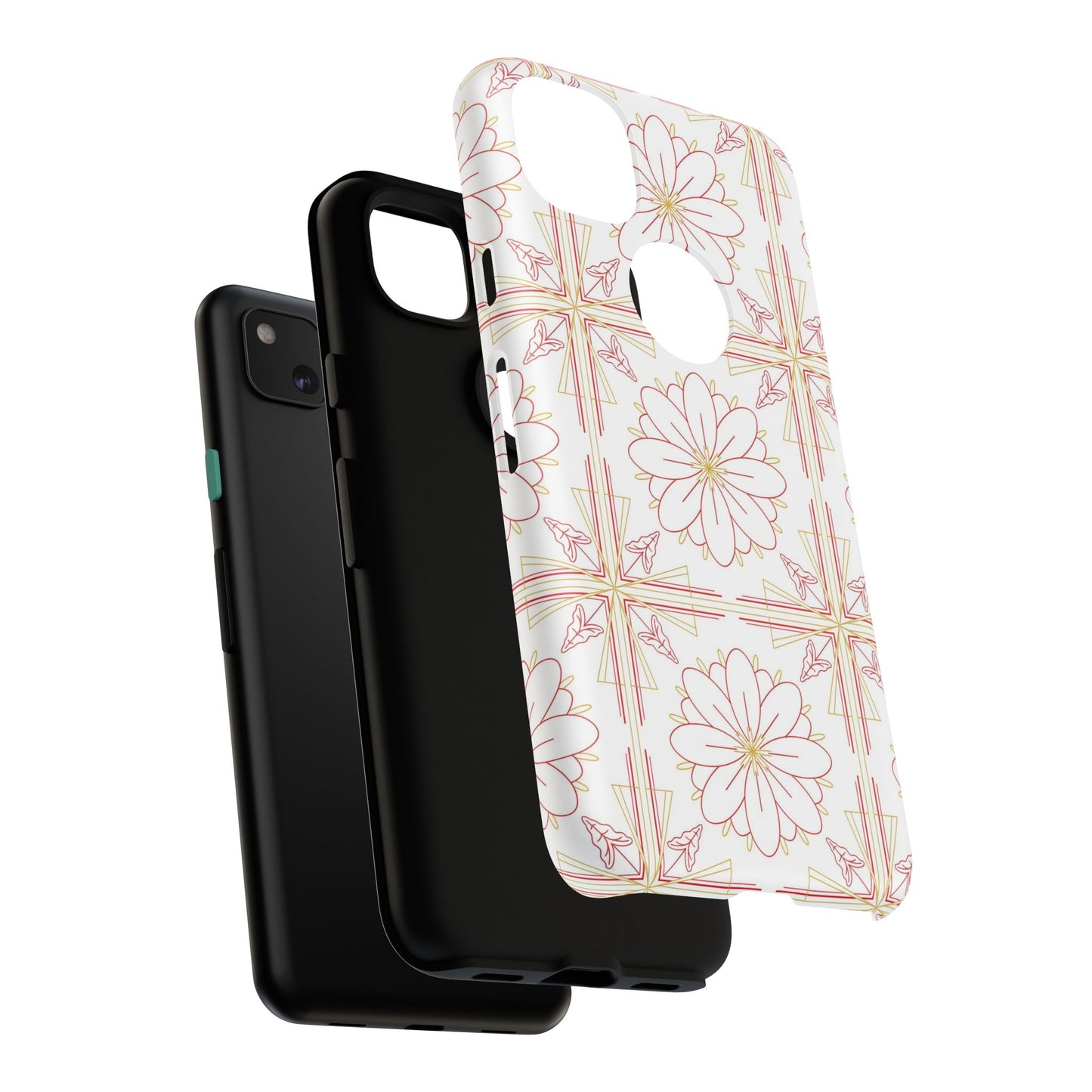 Floral Pattern Phone Case - Stylish Tough Case, Flower Design, Cute Mobile Cover, Phone Accessory, Gift for Her, Spring Style