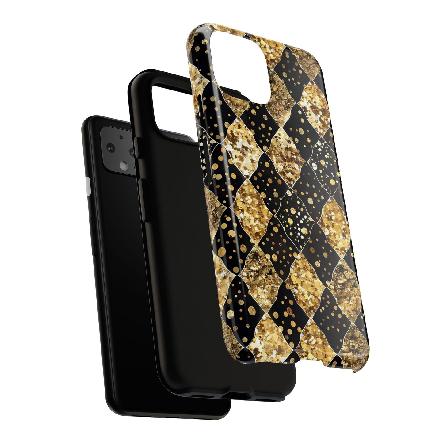Elegant Gold & Black Phone Case for Tough Protection